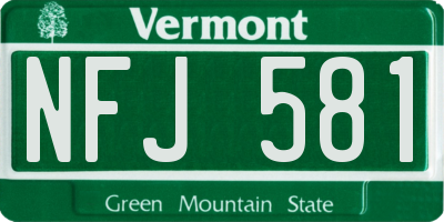 VT license plate NFJ581