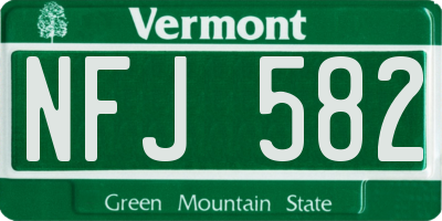 VT license plate NFJ582