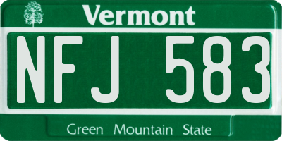 VT license plate NFJ583
