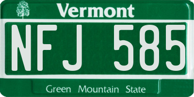 VT license plate NFJ585