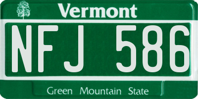 VT license plate NFJ586