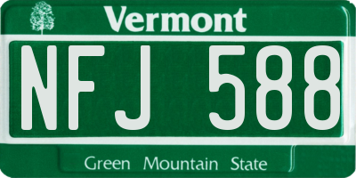 VT license plate NFJ588