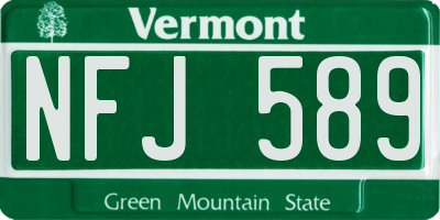 VT license plate NFJ589