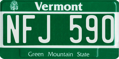 VT license plate NFJ590