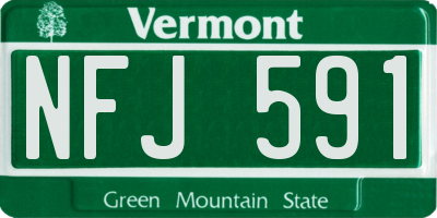 VT license plate NFJ591