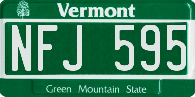 VT license plate NFJ595