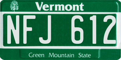 VT license plate NFJ612