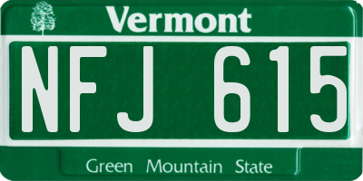 VT license plate NFJ615