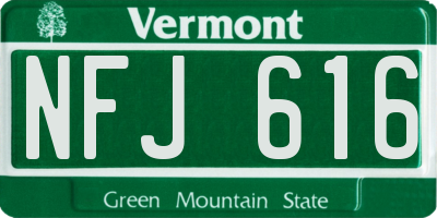 VT license plate NFJ616