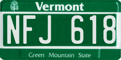 VT license plate NFJ618