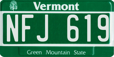VT license plate NFJ619