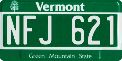 VT license plate NFJ621