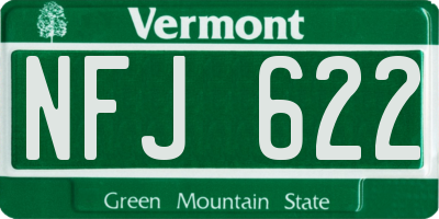 VT license plate NFJ622