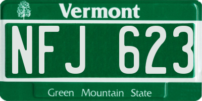 VT license plate NFJ623