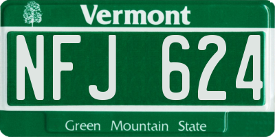 VT license plate NFJ624