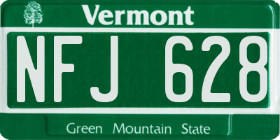 VT license plate NFJ628