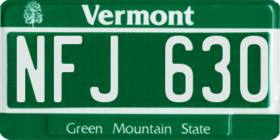 VT license plate NFJ630