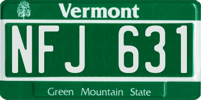 VT license plate NFJ631