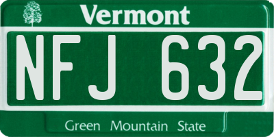 VT license plate NFJ632