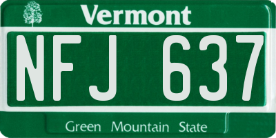 VT license plate NFJ637