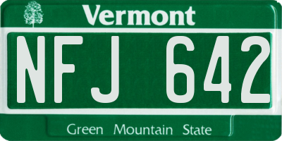 VT license plate NFJ642
