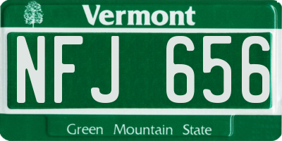VT license plate NFJ656