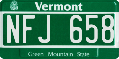 VT license plate NFJ658