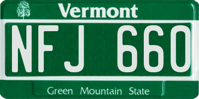 VT license plate NFJ660