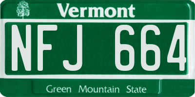 VT license plate NFJ664