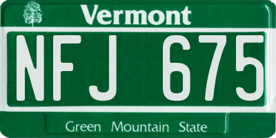 VT license plate NFJ675