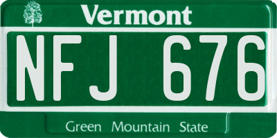 VT license plate NFJ676