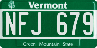 VT license plate NFJ679