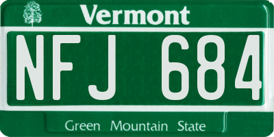 VT license plate NFJ684