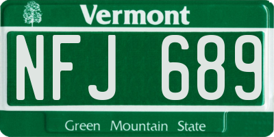 VT license plate NFJ689