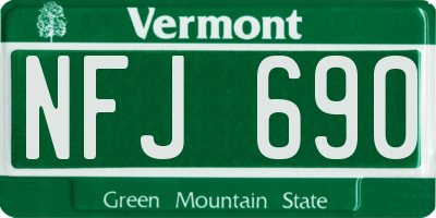 VT license plate NFJ690