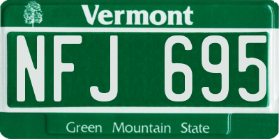 VT license plate NFJ695
