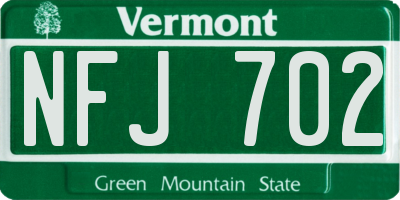VT license plate NFJ702