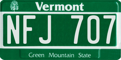 VT license plate NFJ707