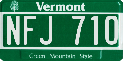 VT license plate NFJ710