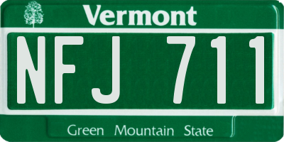VT license plate NFJ711