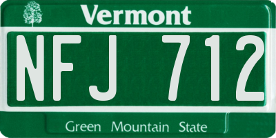 VT license plate NFJ712