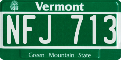 VT license plate NFJ713