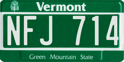 VT license plate NFJ714