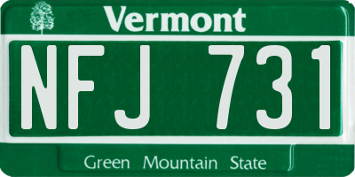 VT license plate NFJ731