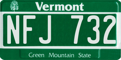 VT license plate NFJ732