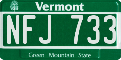 VT license plate NFJ733