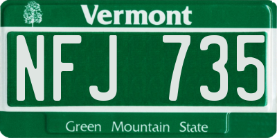 VT license plate NFJ735