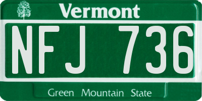 VT license plate NFJ736