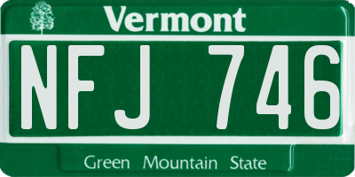 VT license plate NFJ746
