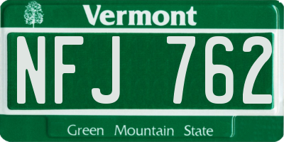 VT license plate NFJ762